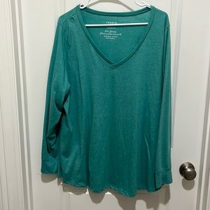 Torrid. Plus size. Classic Fit Long Sleeve Tee. Seafoam green.